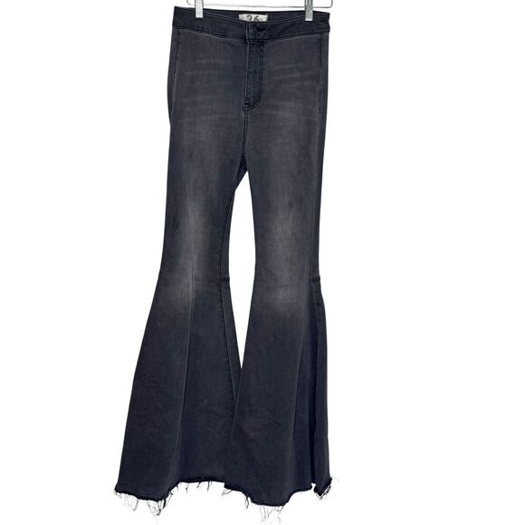 We The Free Jeans 26 Black Just Float On Flare Bell Bottom Distressed Boho - Picture 1 of 12